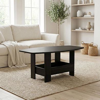 FurniFact Coffee Table with Storage Compartment and Simple Design for Living Room