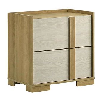 FurniFact Bedroom Nightstand with 2 Drawers in Finishing for Bedroom Storage