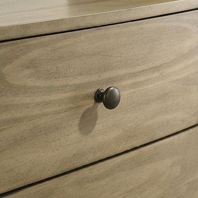 FurniFact Pine Nightstand with Glass Top and Modern Style