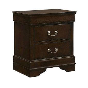 FurniFact Cappuccino Nightstand with 2 Drawers in Traditional Style for Bedroom