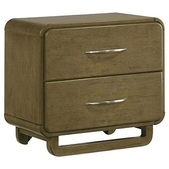 FurniFact Nutmeg Bedroom Nightstand with 2 Drawers and Transitional Style