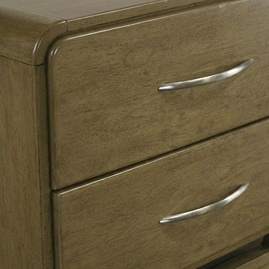FurniFact Nutmeg Bedroom Nightstand with 2 Drawers and Transitional Style