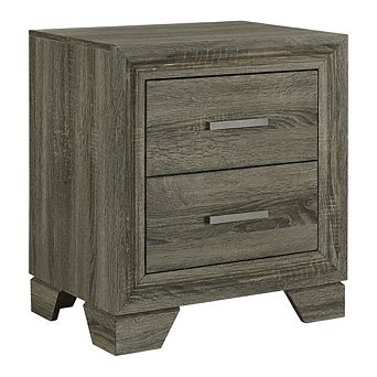 FurniFact Brown Nightstand with 2 Drawers and Transitional Design
