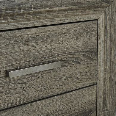 FurniFact Brown Nightstand with 2 Drawers and Transitional Design