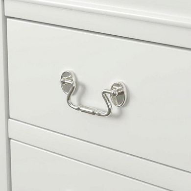 Bedroom Nightstand with Traditional Design and Brushed Nickel Accents