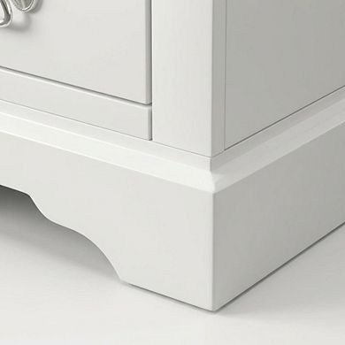 Bedroom Nightstand with Traditional Design and Brushed Nickel Accents