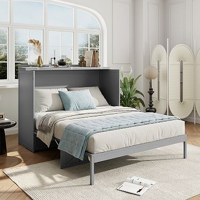 Merax Queen Size Murphy Bed with Large Drawers and USB