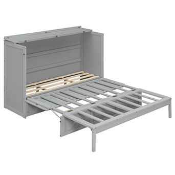 Merax Queen Size Murphy Bed with Large Drawers and USB