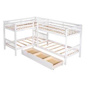 Merax Twin L Shaped Bunk bed with Drawers