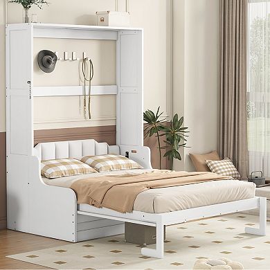 Merax Queen Size Murphy Bed Wall Bed with Cushion