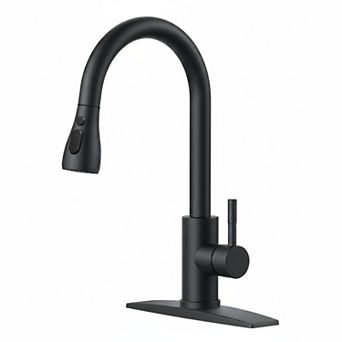 Stainless Steel Pull Down Kitchen Faucet High Arc Single Handle 3 Spray Settings