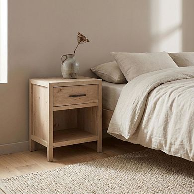 Starlight Canyon Home Oak Finish Nightstand with Coastal Cottage Style and Rectangle Design
