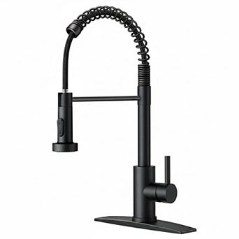 Brushed Nickel Stainless Steel Pull Down Sprayer Kitchen Faucet Dual Function Easy Install