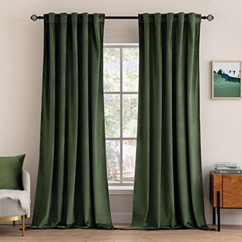 Velvet Blackout Curtains 2 Panels 52"x84" Rod Pocket Tab Thermal Insulated Soft Window Drapes
