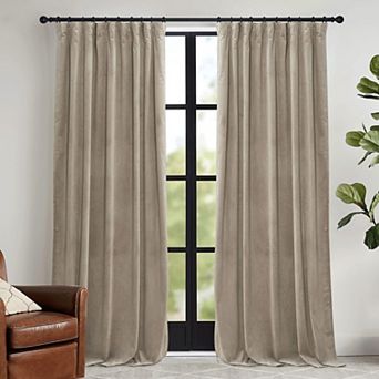 Thermal Blackout Curtains 2 Panels Pleated Drapes Room Darkening Energy Efficient