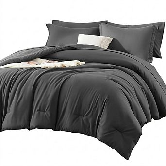 7 pc Bed-in-a-Bag All-Season Comforter Set with Sheets Luxury Bedding Set