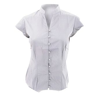 Kustom Kit Ladies Continental Blouse Mandarin Collar Cap Sleeve