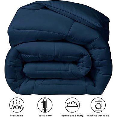 Quilted Down Alternative Comforter, Reversible Soft All-Season Hotel-Style Duvet Insert