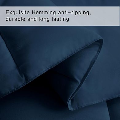 Quilted Down Alternative Comforter, Reversible Soft All-Season Hotel-Style Duvet Insert