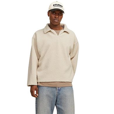 Jack And Jones Mens Teddy Fleece Long-Sleeved Sweatshirt