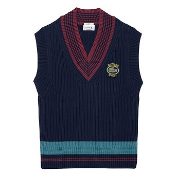 Lacoste Unisex Adult Badge Knitted Regular Sweater Vest
