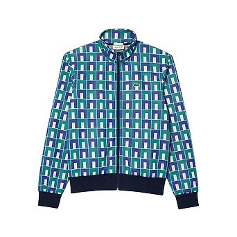 Lacoste Mens Geometric Full Zip Sweatshirt