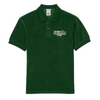 Lacoste Mens Roland-Garros Terrycloth Embroidered Polo Shirt