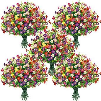 Artificial Daisy Flowers, Faux Bulk Outdoor Spring Garden Decor