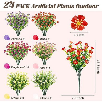 Artificial Daisy Flowers, Faux Bulk Outdoor Spring Garden Decor