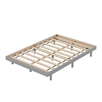 Pnronnc Floating Bed Frame Wooden Platform Bed with Slatted Support
