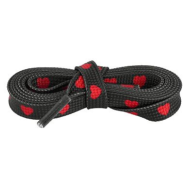 Women's Heart Printed Colored Shoelaces Flat Strings for Sneakers 63.0"