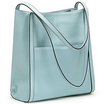 Top Grain Pebbled Cowhide Leather Tote Shoulder Bag For Women With Multi Pockets