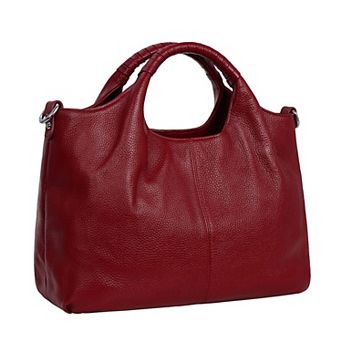 Genuine Cowhide Leather Women Satchel Tote Crossbody Handbag Multi Pocket Shoulder Bag