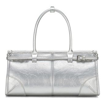 Soft PU Leather Women's Clutch Purse Top Handle Satchel Tote Shoulder Bag