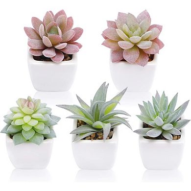 Artificial Succulent Plants, Mini Faux Desk Decor for Home & Office