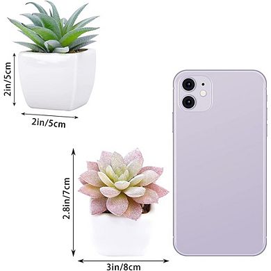 Artificial Succulent Plants, Mini Faux Desk Decor for Home & Office
