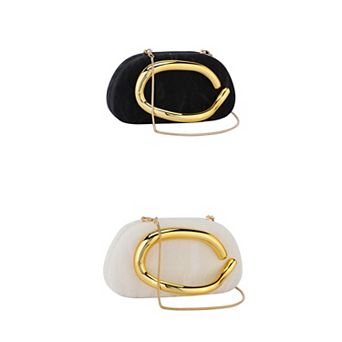 2 Packs Women Evening Clutch Purses PU Shoulder Bag Trendy Decoration with Chain