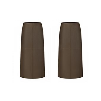 2 Packs Women's Faux Leather Skirt PU High Waist Business Casual Knee Length Skirts