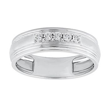Galaxie Solaire Men's Sterling Silver Lab-Grown Diamond Accent Ring