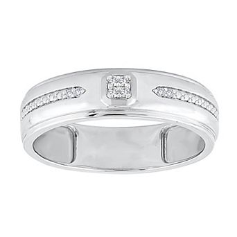 Galaxie Solaire Men's Sterling Silver Lab-Grown Diamond Accent Round Pave Ring