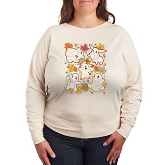 Plus Size Pokémon Autumn French Terry Long Sleeve Tee