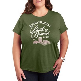 Plus Size “Every Sunday Book & Brunch Club” Graphic Tee