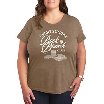Plus Size “Every Sunday Book & Brunch Club” Graphic Tee