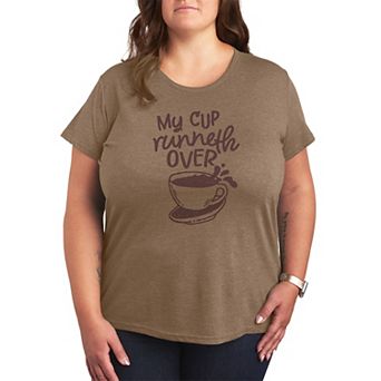 Plus Size "My Cup Runneth Over" Graphic Tee