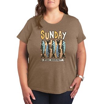 Plus Size Sunday Fish Market Graphic Tee