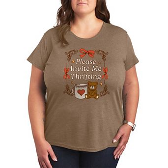 Plus Size Please Invite Me Thrifting Graphic Tee