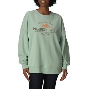 Women's Local Farm Fresh Pumpkin Patch Oversized Fleece Crew Sweatshirt
