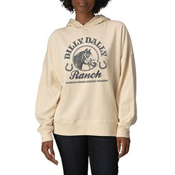 Women's Dilly Dally Ranch Equestrian Oversized Fleece Hoodie Sweatshirt