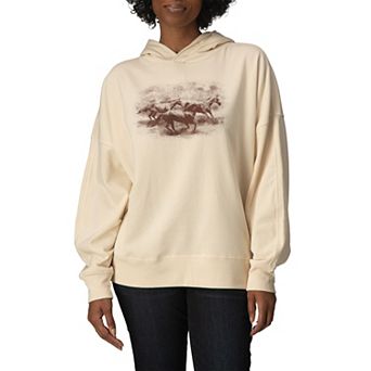 Women's Vintage Wild Horses Oversized Fleece Hoodie Sweatshirt