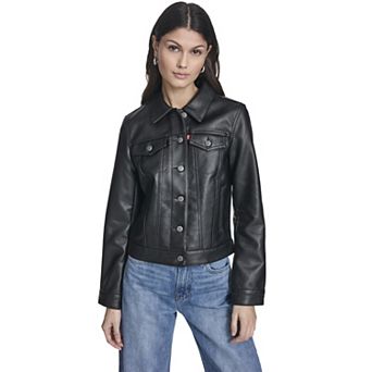 Women's Levi's® Faux Leather Trucker Jacket